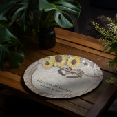 ホースシューズバーラップレースサンフラワーズウェディングシャワー ペーパープレート