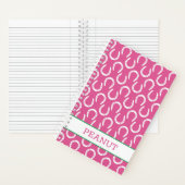 ホースシューズピンクホースネームペットバーンおもしろい ノートブック (内側)