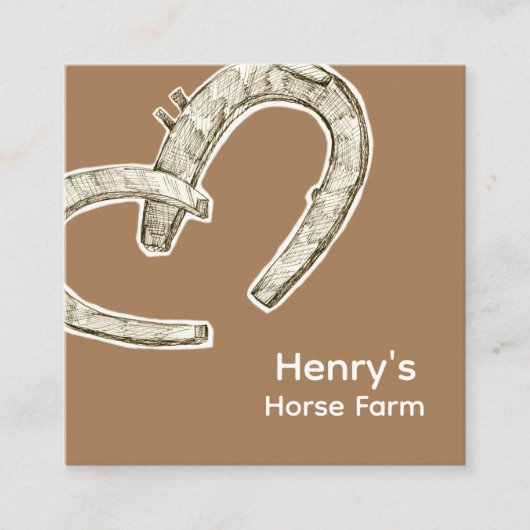ホースシューズファリアートレーニングホースファーム スクエア名刺 (正面)