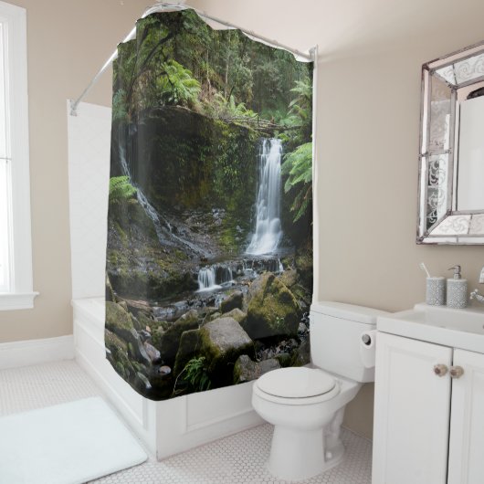 ホースシューズ滝ウォーターフォール雨林オーストラリア シャワーカーテン (インサイチュ)
