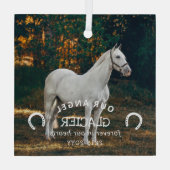 ホースシューズ私たちの天使の写真馬記念 ガラスオーナメント (裏面)