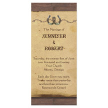 ホースシューズ素朴バーベッドワイヤ結婚式 プログラム