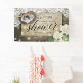 ホースシューズ紫陽花カントリーブライダルシャワーウェルカム 横断幕 (インサイチュ)