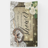 ホースシューズ紫陽花カントリーブライダルシャワーウェルカム 横断幕 (縦)