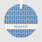 ホースシューズ青い馬の名前ペットフォトキープサケ オーナメント (裏面)