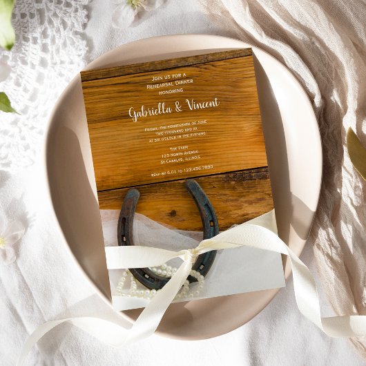 ホースシューズ&パールカントリーバーンドリハーサルディナー 招待状