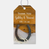 ホースシューズ&パールズウェスタン結婚式の引き出物ラベル ギフトタグ (正面)