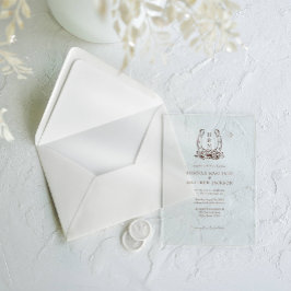 ホースシューズ&フローラウェスタンカントリーボホ結婚ズ アクリル招待状