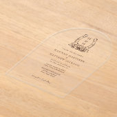 ホースシューズ&フローラクレストウェスタンカントリーウェディング アクリル招待状 (レイダウン)