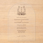 ホースシューズ&フローラクレストウェスタンカントリーウェディング アクリル招待状 (正面)