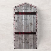 ホースシューズ&レースゲットンヒッチン結婚ズ オールインワン招待状 (外側)