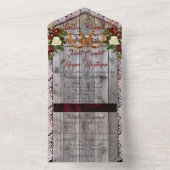 ホースシューズ&レースゲットンヒッチン結婚ズ オールインワン招待状 (内側)