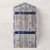 ホースシューズ&レースゲットンヒッチン結婚ズ オールインワン招待状 (外側)