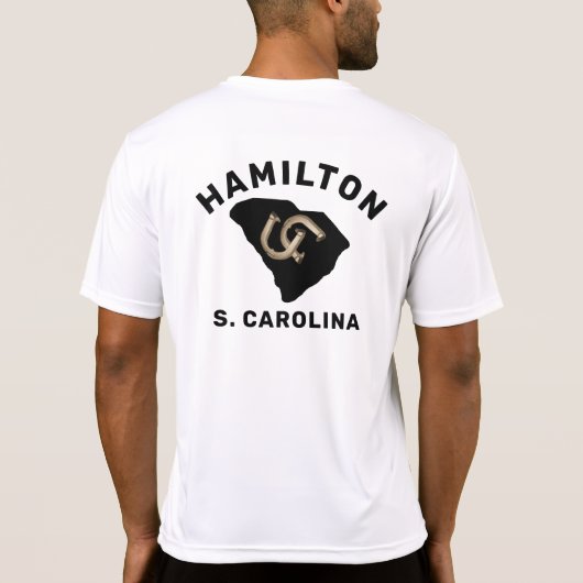 ホースシューピッチングサウスカロライナの地図パーソナライズされた Tシャツ (裏面)