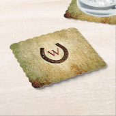 ホースシューモノグラムの紙コースター ペーパーコースター (アングル)