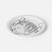 ホースシュー白黒ウェスタンウエディングパーティーホース ペーパープレート (アングル)