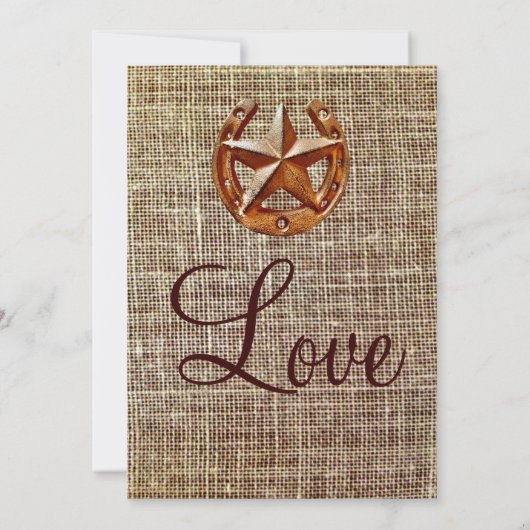 ホースシュー素朴スターバーラップ結婚式招待状 招待状 (裏面)