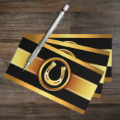 ホースショイング金ゴールドブラックビジネスカード 名刺