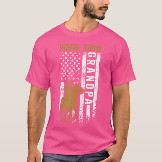 ホースショーグランドパアメリカ国旗の馬術祖父 Tシャツ