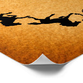 ホースシルエットサークルヴィンテージアート ポスター (角)