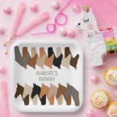 ホースシルエットパーソナライズされた誕生日 ペーパープレート (パーティー)