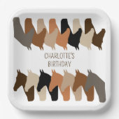 ホースシルエットパーソナライズされた誕生日 ペーパープレート (正面)