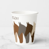 ホースシルエットパーソナライズされた誕生日 紙コップ (裏面)