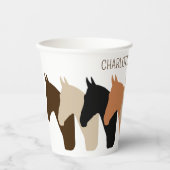 ホースシルエットパーソナライズされた誕生日 紙コップ (正面)