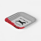 ホースシルエットレッドローズダービーパーティー ペーパープレート (傾斜あり)