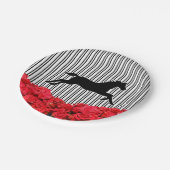 ホースシルエットレッドローズダービーブライダルシャワー ペーパープレート (アングル)