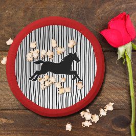 ホースシルエット白黒ストライプズダービー ペーパーボウル