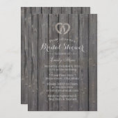 ホースシ素朴ューハートバーンウッドブライダルシャワー 招待状 (正面/裏面)