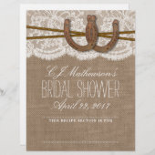 ホースシ素朴ューブライダルシャワーレシピディバイダー (正面/裏面)