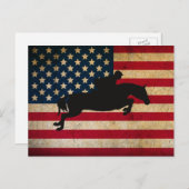 ホースジャンパーUSAフラグのポストカード ポストカード (正面/裏面)