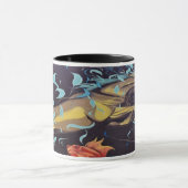 ホースジャンプ抽象芸術グラフィティデザイン マグカップ (中央)
