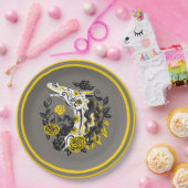 ホーススカルとイエローローズディアデロスミュートス ペーパープレート (パーティー)