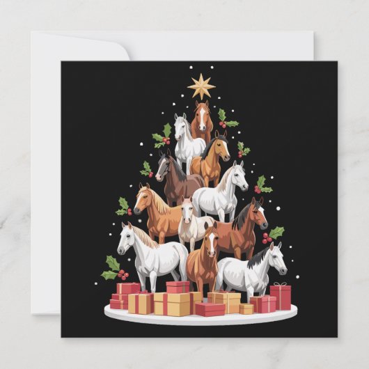 ホースツリークリスマスウマクリスマスギフト シーズンカード (正面)