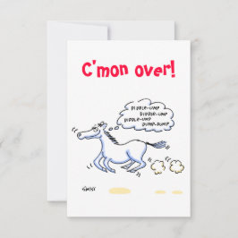 ホーステーマテキサス州BBQパーティーユーモアのある招待状 招待状