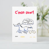 ホーステーマテキサス州BBQパーティーユーモアのある招待状 招待状 (スタンド正面)