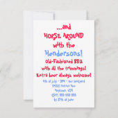 ホーステーマテキサス州BBQパーティーユーモアのある招待状 招待状 (裏面)