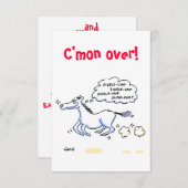 ホーステーマテキサス州BBQパーティーユーモアのある招待状 招待状 (正面/裏面)