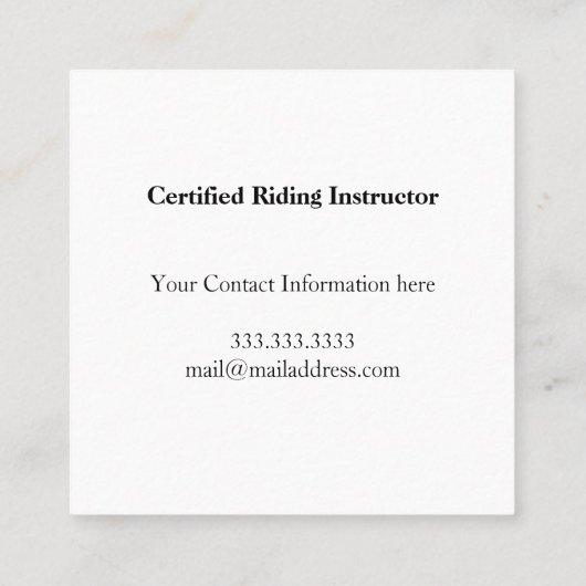 ホーストレーナーバーンエクエストリアン スクエア名刺 (裏面)