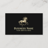 ホーストレーニンウマ科のグカイロプラクターブラック&金ゴールド 名刺 (正面)