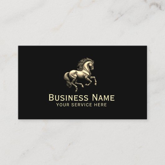 ホーストレーニンウマ科のグカイロプラクターブラック&金ゴールド 名刺 (正面)