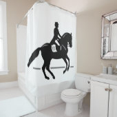 ホースドレサカスタムージイニシャル&カラーバックグラウンド シャワーカーテン (インサイチュ)