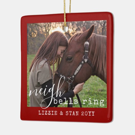 ホースネイグベルリングや輪パーソナライズされた写真 セラミックオーナメント (左)