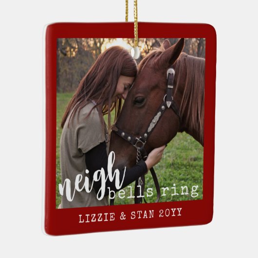 ホースネイグベルリングや輪パーソナライズされた写真 セラミックオーナメント (右)