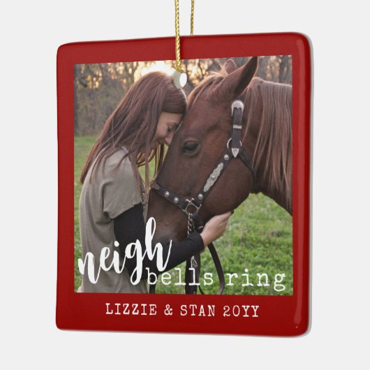 ホースネイグベルリングや輪パーソナライズされた写真 セラミックオーナメント (左)