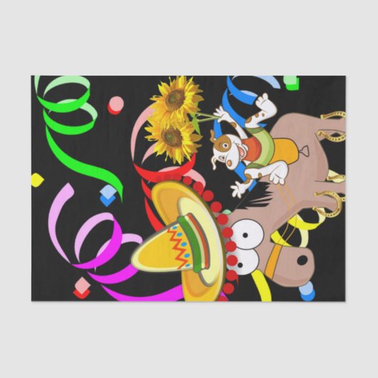 ホースハッピーバースデーティッシュペーパー 薄葉紙 (正面)