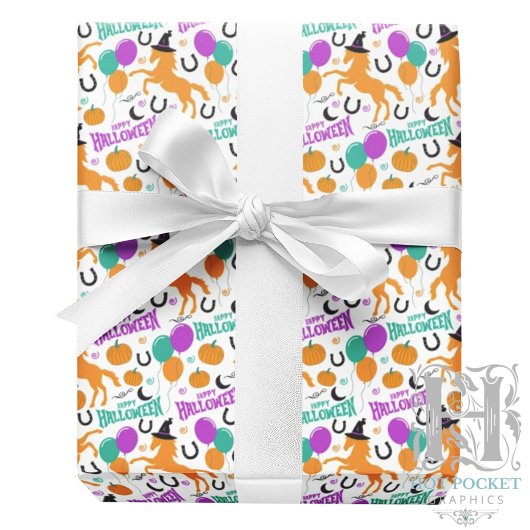 ホースハロウィーンギフトラッピング紙 ラッピングペーパー